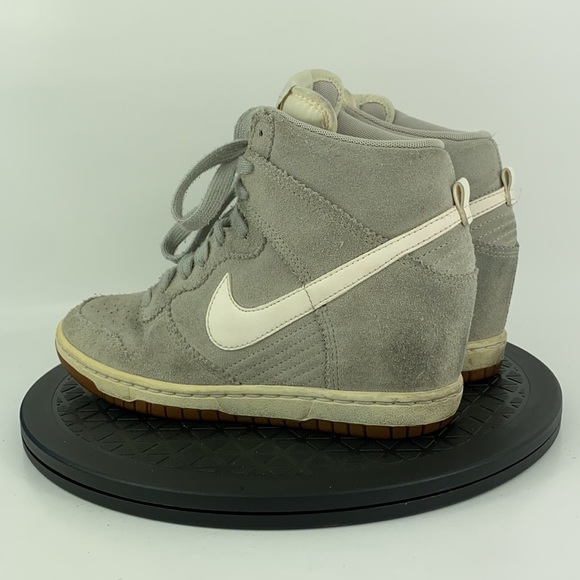 Nike Dunk Sky Hi Gray Hidden Wedge High Top Suede 528899-003 Women's Size 7 - Picture 7 of 12
